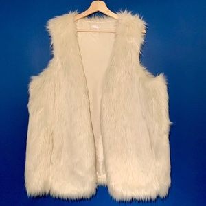 White Faux Fur Vest